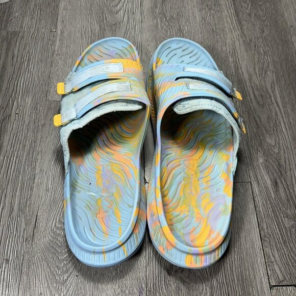Hoka One Men’s Ora Luxe Hook & Loop Strap Sandal Sz 14 Blue Recovery Slide main image 7